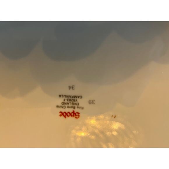 Vtg Spode Campanula Y8283-F Oval Serving Platter 13" Fine Bone China Gold Trim - Picture 2 of 3